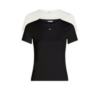 Tommy Jeans Damen T-Shirt 2er-Pack, weiss / schwarz, Gr. M