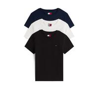 Kurzarmshirt TOMMY JEANS "TJW 3PACK C-NECK TEE", Damen, Gr. S (36/38), schwarz (schwarz, ecru, schwarz night navy), Single Jersey, Obermaterial: 100% Baumwolle, unifarben, regular fit hüftlang, Rundha