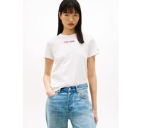 Kurzarmshirt TOMMY JEANS "TJW REG ESSENTIAL LOGO 2 TEE EXT", Damen, Gr. XXL (44), ecru, Single Jersey, Obermaterial: 100% Baumwolle, unifarben, normal, Rundhals, Shirts (78767729-XXL) ecru