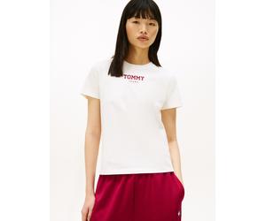Kurzarmshirt TOMMY JEANS "TJW REG ESSENTIAL LOGO 2 TEE EXT", Damen, Gr. XXXL(46), weiß (ecru), Single Jersey, Obermaterial: 100% Baumwolle, bedruckt, regular fit, Rundhals, Shirts (48508866-XXXL) ecru