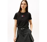Kurzarmshirt TOMMY JEANS "TJW REG PARTY FLAG TEE EXT", Damen, Gr. S (36), schwarz, Single Jersey, Obermaterial: 100% Baumwolle, bedruckt, regular fit, Rundhals, Shirts (81580835-S) schwarz
