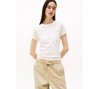 Tommy Jeans Damen Tjw Slim Linear Tee EXT Dw0dw21164 S/S T-Shirt, White (Ancient White), M EU