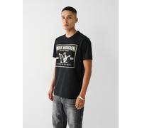 Kurzarmshirt TRUE RELIGION "SRS PUFF CREW TEE", Herren, Gr. XL, schwarz, Jersey, Obermaterial: 100% Baumwolle, bedruckt, normal, Rundhals, Shirts, Baumwolle (37420437-XL) schwarz