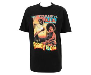 Kurzarmshirt "Upscale by Mister Tee Herren Biggie Ready To Die Oversize Tee", Jungen, Gr. M, schwarz, 100% Baumwolle, UPSCALE BY MISTER TEE, unifarben, oversize, Rundhals, Shirts (42851417-M) schwarz