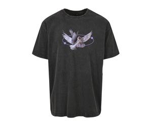 Kurzarmshirt "Upscale by Mister Tee Herren Vive la Liberte Oversize Tee", Jungen, Gr. XXL, schwarz acid washed, 100% Baumwolle, UPSCALE BY MISTER TEE, unifarben, oversize, Rundhals, Shirts (25634146-X