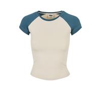 Kurzarmshirt URBAN CLASSICS "Urban Classics Damen", Damen, Gr. XS, sandweiß, jasper, 95% Baumwolle, 5% Elasthan, unifarben, slim fit, Rundhals, Shirts (64750103-XS) sandweiß, jasper
