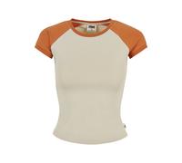 Kurzarmshirt URBAN CLASSICS "Urban Classics Damen", Damen, Gr. XXL, softseagrass, vintageorange, 95% Baumwolle, 5% Elasthan, unifarben, slim fit, Rundhals, Shirts (51836126-XXL) softseagrass, vintageo