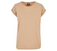 Kurzarmshirt URBAN CLASSICS "Urban Classics Damen Ladies Extended Shoulder Tee", Damen, Gr. S, amber, 100% Baumwolle, unifarben, loose fit, Rundhals, Shirts (52144426-S) amber