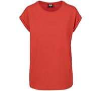 Kurzarmshirt URBAN CLASSICS "Urban Classics Damen Ladies Extended Shoulder Tee", Damen, Gr. S, bloodorange, 100% Baumwolle, unifarben, loose fit, Rundhals, Shirts (62817937-S) bloodorange