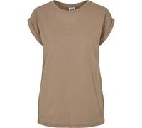 Kurzarmshirt URBAN CLASSICS "Urban Classics Damen Ladies Extended Shoulder Tee", Damen, Gr. XL, softtaupe, 100% Baumwolle, unifarben, loose fit, Rundhals, Shirts (34175111-XL) softtaupe