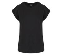 Kurzarmshirt URBAN CLASSICS "Urban Classics Damen Ladies Extended Shoulder Tee", Damen, Gr. XS, schwarz, 100% Baumwolle, unifarben, loose fit, Rundhals, Shirts (52810247-XS) schwarz