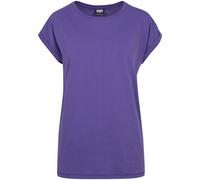 Kurzarmshirt URBAN CLASSICS "Urban Classics Damen Ladies Extended Shoulder Tee", Damen, Gr. XS, ultraviolet, 100% Baumwolle, unifarben, loose fit, Rundhals, Shirts (76117766-XS) ultraviolet