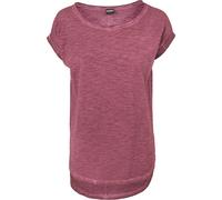 Kurzarmshirt URBAN CLASSICS "Urban Classics Damen Ladies Long Back Shaped Spray Dye Tee", Damen, Gr. S, burgundy, 100% Baumwolle, loose fit, U-Boot-Ausschnitt, Shirts (26332101-S) burgundy