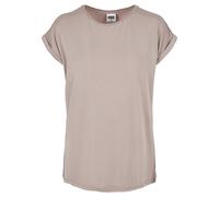 Kurzarmshirt URBAN CLASSICS "Urban Classics Damen Ladies Modal Extended Shoulder Tee", Damen, Gr. M, duskrose, 77% Modal, 23% Polyester, unifarben, loose fit, Rundhals, Shirts (71540216-M) duskrose