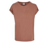 Kurzarmshirt URBAN CLASSICS "Urban Classics Damen Ladies Modal Extended Shoulder Tee", Damen, Gr. XS, terracotta, 77% Modal, 23% Polyester, unifarben, loose fit, Rundhals, Shirts (63511765-XS) terraco