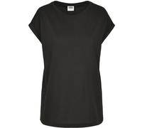 Kurzarmshirt URBAN CLASSICS "Urban Classics Damen Ladies Organic Extended Shoulder Tee", Damen, Gr. 4XL, schwarz, 100% Baumwolle, unifarben, loose fit, Rundhals, Shirts (49158103-4XL) schwarz