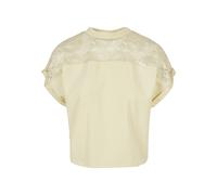 Kurzarmshirt URBAN CLASSICS "Urban Classics Damen Ladies Short Oversized Lace Tee", Damen, Gr. 5XL, softgelb, 95% Baumwolle, 5% Elasthan, unifarben, oversize, Rundhals, Shirts (65056565-5XL) softgelb