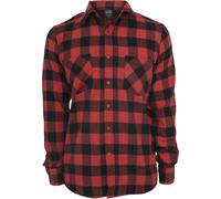Kurzarmshirt URBAN CLASSICS "Urban Classics Herren Checked Flanell Shirt", Herren, Gr. M, US-Größen, rot (schwarz, rot), 100% Baumwolle, kariert, normal, amerikanischer Ausschnitt, Hemden (97258745-M)