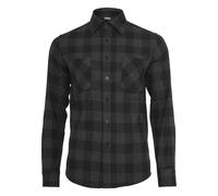 Kurzarmshirt URBAN CLASSICS "Urban Classics Herren Checked Flanell Shirt", Herren, Gr. XXL, schwarz-weiß (schwarz, charcoal), 100% Baumwolle, kariert, normal, amerikanischer Ausschnitt, Shirts (957993