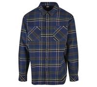 Urban Classics Checked Mountain Langarmhemd S Dark Blue / Bottle Green