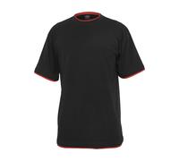 Urban Classics Herren T-Shirt Contrast Tall – Schwarz/Rot – Größe L