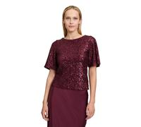 Kurzarmshirt VERA MONT "Damen mit Flügelärmeln", Damen, Gr. 34, deep dahlia, Obermaterial: 93% Polyester, 7% Elasthan; Futter: 100% Polyester, festlich, figurbetont normal, Rundhals, Shirts, Paillette