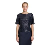 Kurzarmshirt VERA MONT "Damen mit Flügelärmeln", Damen, Gr. 44, blau (night sky), Obermaterial: 93% Polyester, 7% Elasthan; Futter: 100% Polyester, festlich, figurbetont normal, Rundhals, Shirts, Pail