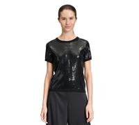 Kurzarmshirt VERA MONT "Damen mit Rundhalsausschnitt", Damen, Gr. L, schwarz, Feinstrick, Obermaterial: 85% Viskose, 15% Polyester, gerade normal, Rundhals, Shirts, Pailletten (79607736-L) schwarz