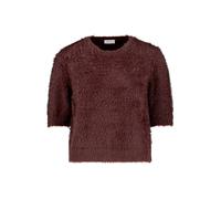 Kurzarmshirt VERA MONT "Damen mit Rundhalsausschnitt", Damen, Gr. XL, braun (schwarz maroon), Strick, Obermaterial: 65% Baumwolle, 35% Polyamid, regular fit normal, Rundhals, Shirts (98138228-XL) schw