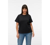 Kurzarmshirt VERO MODA CURVE "VMPAULINA SS T-SHIRT GA JRS NOOS CUR", Damen, Gr. L, schwarz, Jersey, Obermaterial: 100% Baumwolle, unifarben, normal, Rundhals, Shirts, Baumwolle, regular fit (78184257-