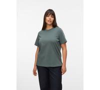 Kurzarmshirt VERO MODA CURVE "VMPAULINA SS T-SHIRT GA JRS NOOS CUR", Damen, Gr. M, balsam grün, Jersey, Obermaterial: 100% Baumwolle, unifarben, normal, Rundhals, Shirts, Baumwolle, regular fit (26885