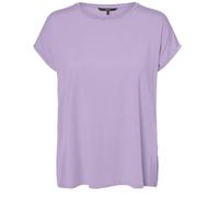 Kurzarmshirt VERO MODA "VMAVA PLAIN SS TOP JRS NOOS", Damen, Gr. XL, lila (pastel lila), Jersey, Obermaterial: 95% Lyocell, 5% Elasthan, unifarben, regular fit normal, Rundhals, Shirts, Materialmix, r