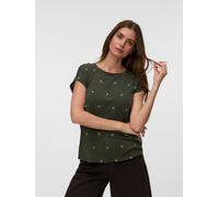 Kurzarmshirt VERO MODA "VMAVA SS TOP MULTI AOP NOOS", Damen, Gr. M, grün (forest night aop:star oil grün), Jersey, Obermaterial: 95% Lyocell, 5% Elasthan, bedruckt, regular fit normal, Rundhals, Shirt
