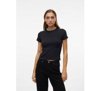 VERO MODA Damen VMCHLOE SS Short TOP JRS NOOS T-Shirt, Black, Large