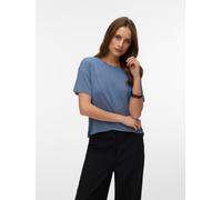 Kurzarmshirt VERO MODA "VMFILLI 2/4 TEE JRS NOOS", Damen, Gr. M, china blau, Jersey, Obermaterial: 70% Modal, 30% Polyester, unifarben, relaxed fit normal, Rundhals, Shirts, Materialmix, relaxed fit (