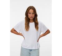 Kurzarmshirt VERO MODA "VMFILLI 2/4 TEE JRS NOOS", Damen, Gr. M, hellweiß, Jersey, Obermaterial: 70% Modal, 30% Polyester, unifarben, relaxed fit normal, Rundhals, Shirts, Materialmix, relaxed fit (21