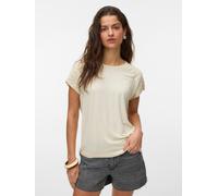Kurzarmshirt VERO MODA "VMGINA SS O-NECK TOP JRS GA", Damen, Gr. M, birch, Jersey, Obermaterial: 95% Viskose, 5% Elasthan, unifarben, normal, Rundhals, Shirts, Viskosemischung (94138147-M) birch
