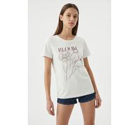 Kurzarmshirt VERO MODA "VMJILIADA S/S T-SHIRT JRS BTQ", Damen, Gr. L, snow weiß print:andorra bloom, Jersey, Obermaterial: 100% Baumwolle, bedruckt, normal, Rundhals, Shirts, Baumwolle (22040808-L) sn
