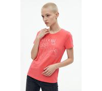 Kurzarmshirt VERO MODA "VMJILIADA S/S T-SHIRT JRS BTQ", Damen, Gr. XS, coral paradise print:snow with bloom silber studs, Jersey, Obermaterial: 100% Baumwolle, bedruckt, normal, Rundhals, Shirts, Baum