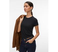 Kurzarmshirt VERO MODA "VMKYLIE SHORT SS TOP JRS NOOS", Damen, Gr. L, schwarz, Jersey, Obermaterial: 90% Lyocell, 10% Elasthan, unifarben, normal normal, Rundhals, Shirts Kurzarmshirt, mit Stretch, Ru