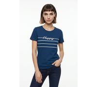 Kurzarmshirt VERO MODA "VMLINE SS TOP BOX JRS", Damen, Gr. S, navy peony print:happy, Jersey, Obermaterial: 100% Baumwolle, bedruckt, regular fit normal, Rundhals, Shirts, Baumwolle, regular fit (4401