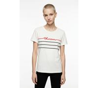 Kurzarmshirt VERO MODA "VMLINE SS TOP BOX JRS", Damen, Gr. XS, snow weiß print:bloom, Jersey, Obermaterial: 100% Baumwolle, bedruckt, regular fit normal, Rundhals, Shirts, Baumwolle, regular fit (9722