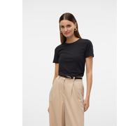 Kurzarmshirt VERO MODA "VMLULU SS TOP JRS GA NOOS", Damen, Gr. M, schwarz, Jersey, Obermaterial: 95% Baumwolle, 5% Elasthan, unifarben, normal, Rundhals, Shirts (81999157-M) schwarz
