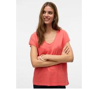 Kurzarmshirt VERO MODA "VMLUNA SS V-NECK TEE JRS NOOS", Damen, Gr. XS, dubarry, Jersey, Obermaterial: 50% Baumwolle, 50% Polyester, unifarben, regular fit normal, Rundhals, Shirts (59138863-XS) dubarr
