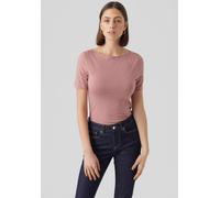 Kurzarmshirt VERO MODA "VMPANDA MODAL S/S TOP NOOS", Damen, Gr. S, rosa (nostalgia rose), Jersey, Obermaterial: 48% Baumwolle, 48% Modal (TENCEL™), 4% Elasthan, unifarben, slim fit normal, U-Boot-Auss
