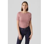 Kurzarmshirt VERO MODA "VMPANDA MODAL S/S TOP NOOS", Damen, Gr. XS, rosa (nostalgia rose), Jersey, Obermaterial: 48% Baumwolle, 48% Modal (TENCEL™), 4% Elasthan, unifarben, slim fit normal, U-Boot-Aus