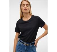 VERO MODA Damen VMPAULA S/S GA NOOS T-Shirt, Black, M
