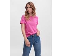 Kurzarmshirt VERO MODA "VMPAULA S/S T-SHIRT NOOS", Damen, Gr. M, shocking pink, Shirts, Baumwolle, regular fit (79973426-M) shocking pink