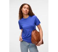Kurzarmshirt VERO MODA "VMPAULINA SS T-SHIRT GA JRS NOOS", Damen, Gr. L, blau (dazzling blau), Jersey, Obermaterial: 100% Baumwolle, unifarben, normal, Rundhals, Shirts, Baumwolle, regular fit (456539