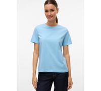 Kurzarmshirt VERO MODA "VMPAULINA SS T-SHIRT GA JRS NOOS", Damen, Gr. S, blau (airy blau), Jersey, Obermaterial: 100% Baumwolle, unifarben, normal, Rundhals, Shirts, Baumwolle, regular fit (55275841-S
